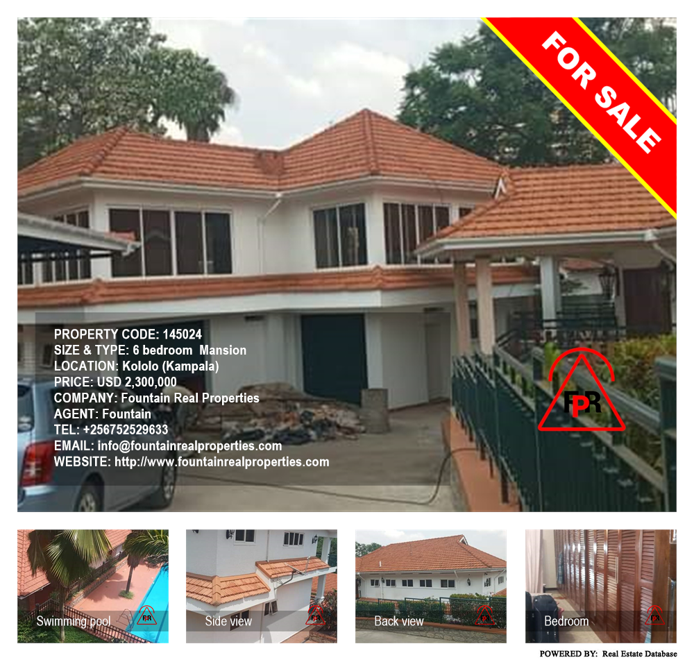 6 bedroom Mansion  for sale in Kololo Kampala Uganda, code: 145024