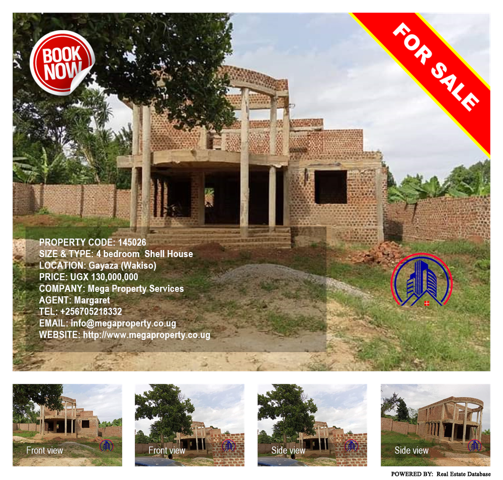 4 bedroom Shell House  for sale in Gayaza Wakiso Uganda, code: 145026