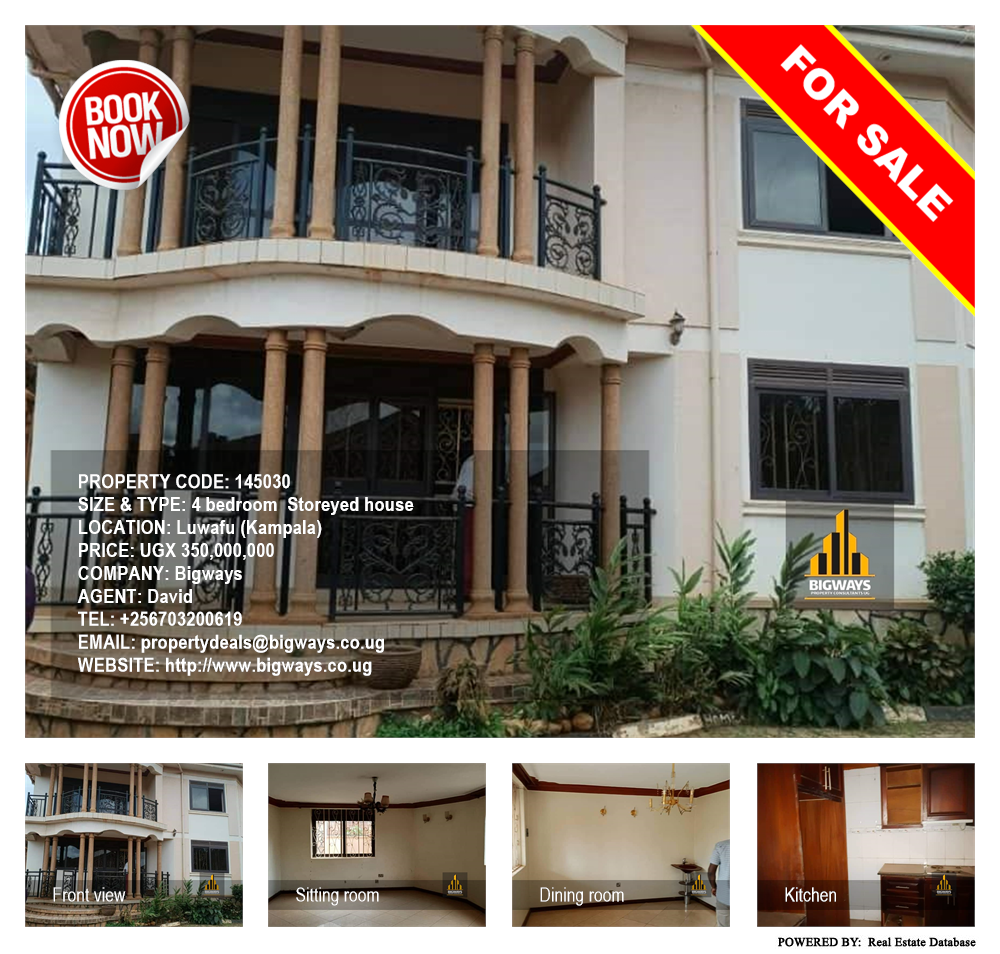 4 bedroom Storeyed house  for sale in Luwafu Kampala Uganda, code: 145030