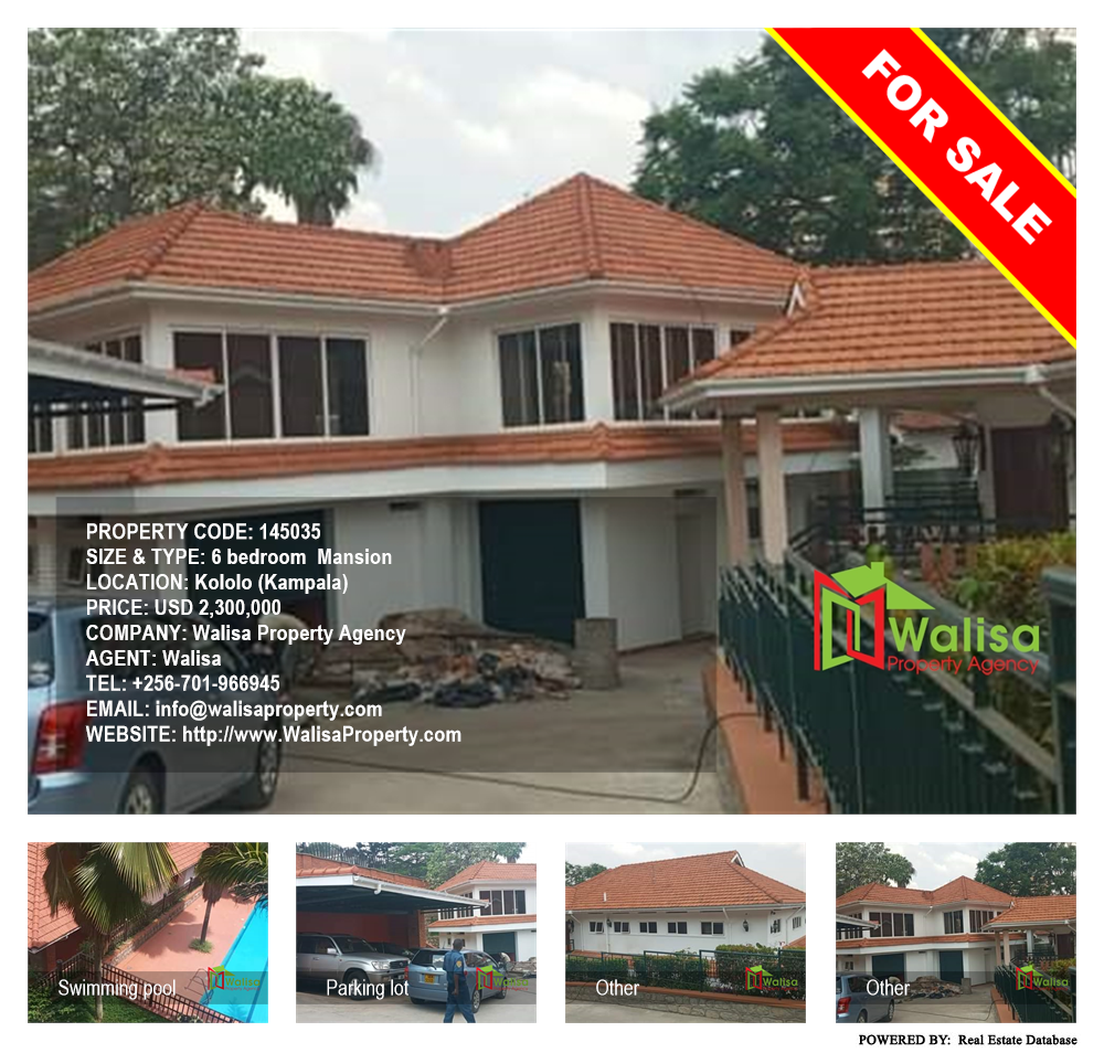 6 bedroom Mansion  for sale in Kololo Kampala Uganda, code: 145035