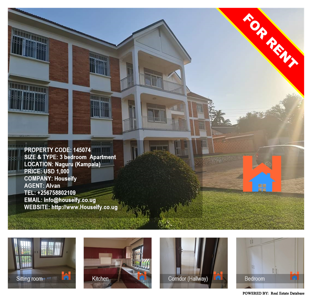 3 bedroom Apartment  for rent in Naguru Kampala Uganda, code: 145074