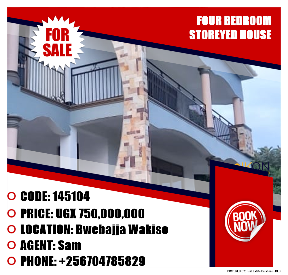 4 bedroom Storeyed house  for sale in Bwebajja Wakiso Uganda, code: 145104