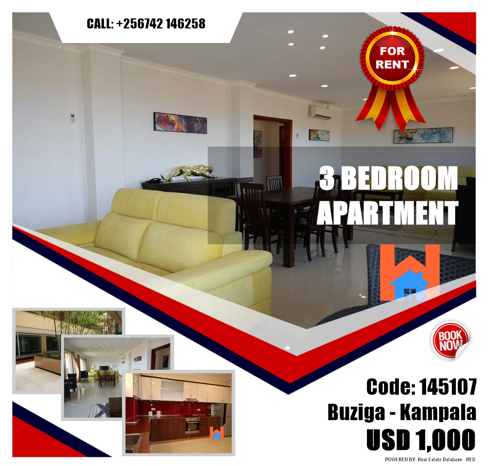 3 bedroom Apartment  for rent in Buziga Kampala Uganda, code: 145107