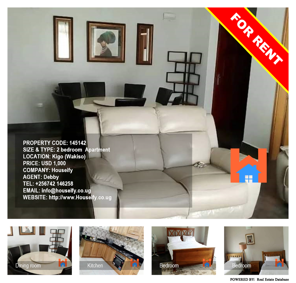 2 bedroom Apartment  for rent in Kigo Wakiso Uganda, code: 145142