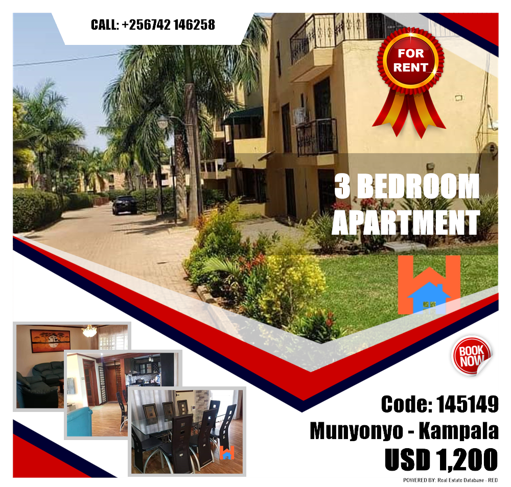 3 bedroom Apartment  for rent in Munyonyo Kampala Uganda, code: 145149
