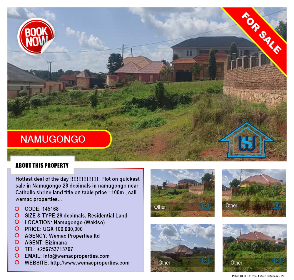Residential Land  for sale in Namugongo Wakiso Uganda, code: 145168