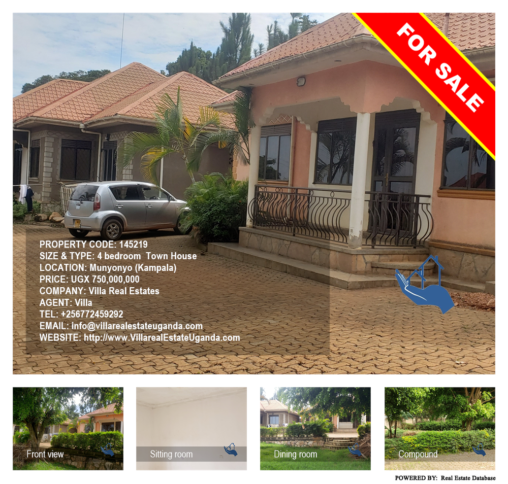 4 bedroom Town House  for sale in Munyonyo Kampala Uganda, code: 145219
