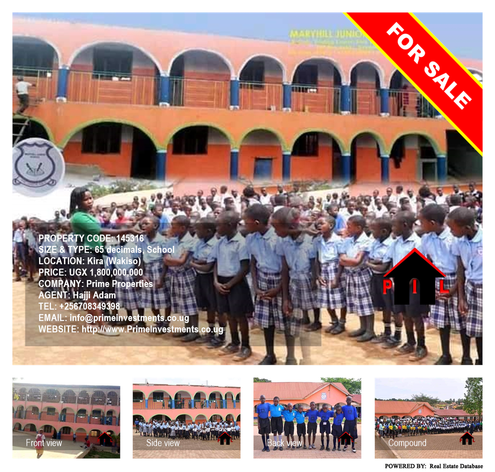 School  for sale in Kira Wakiso Uganda, code: 145316