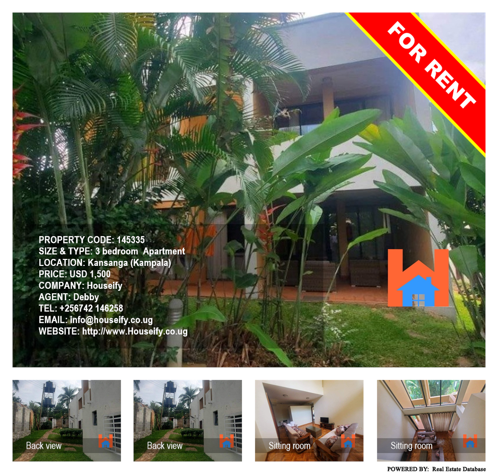 3 bedroom Apartment  for rent in Kansanga Kampala Uganda, code: 145335