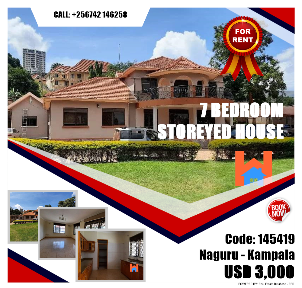 7 bedroom Storeyed house  for rent in Naguru Kampala Uganda, code: 145419