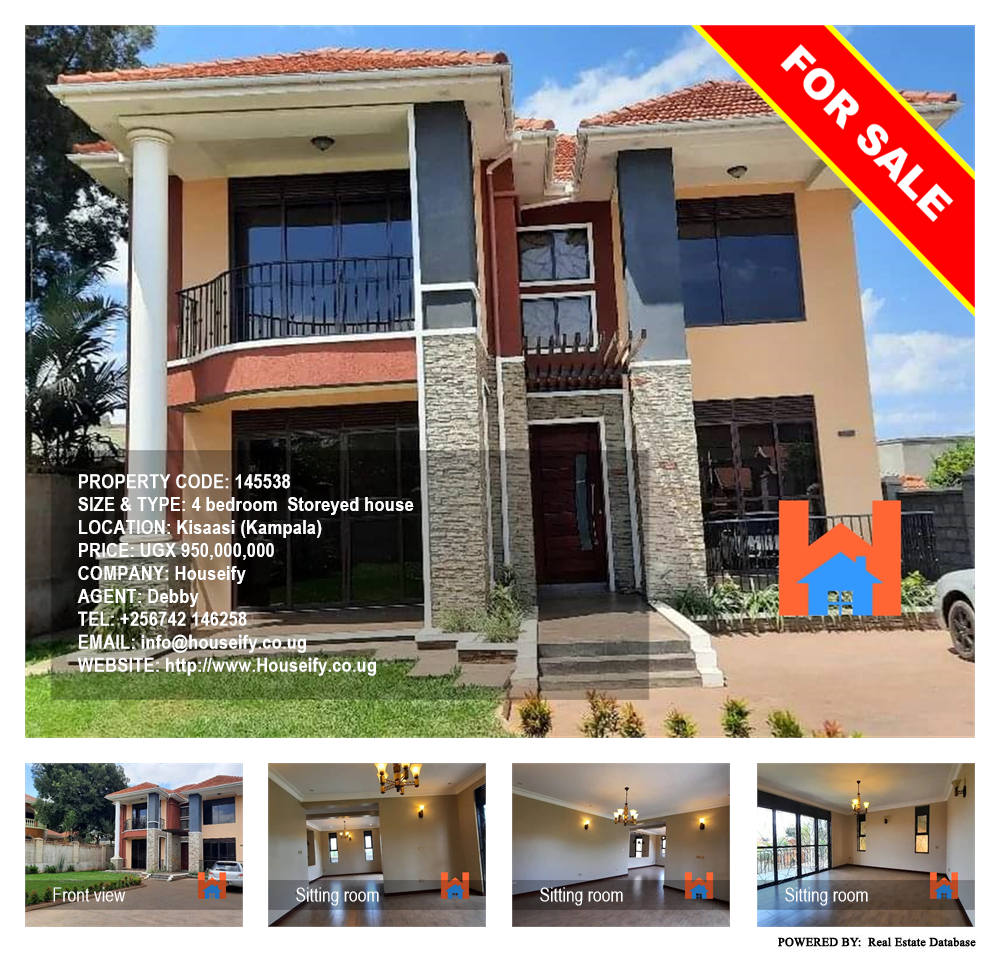 4 bedroom Storeyed house  for sale in Kisaasi Kampala Uganda, code: 145538