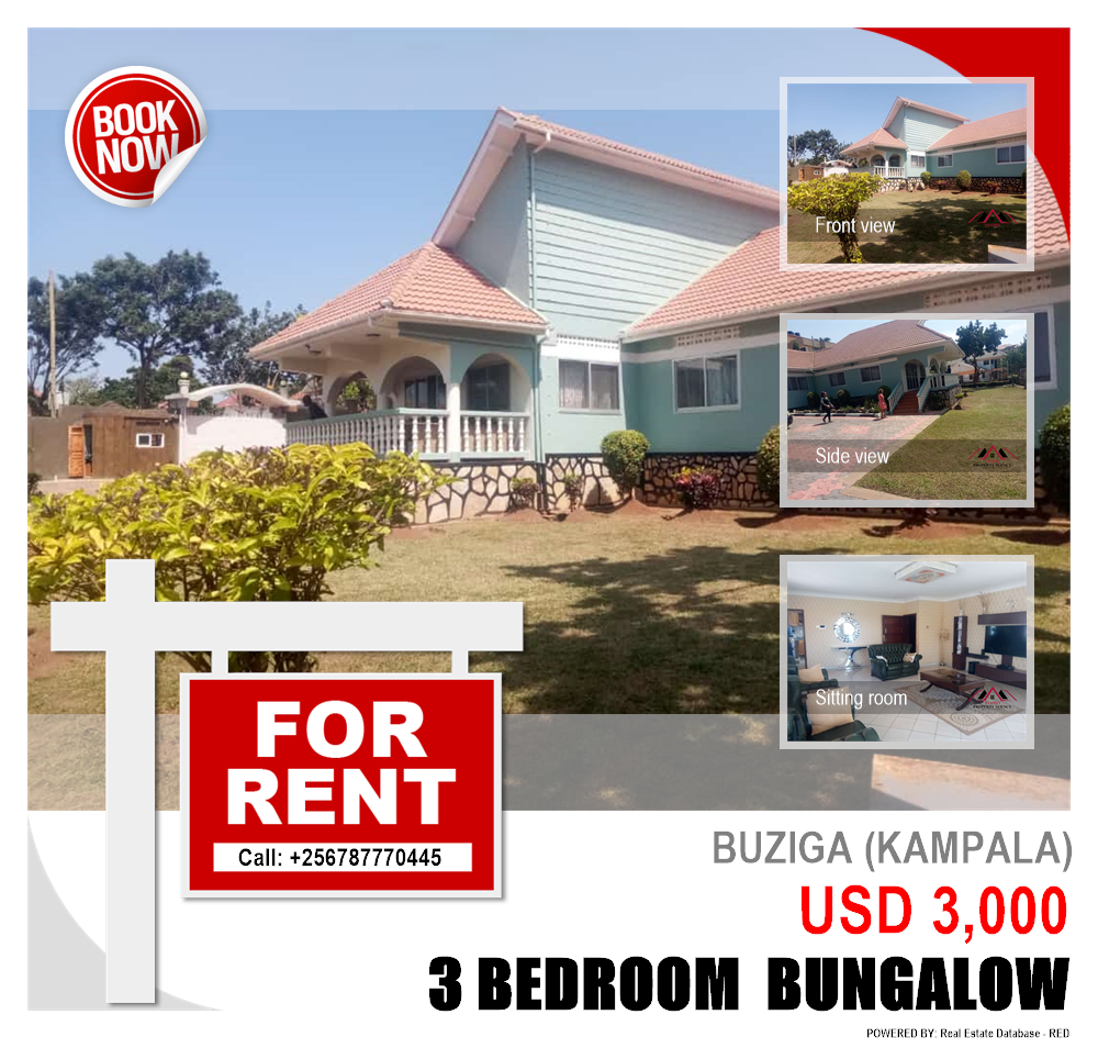 3 bedroom Bungalow  for rent in Buziga Kampala Uganda, code: 145706
