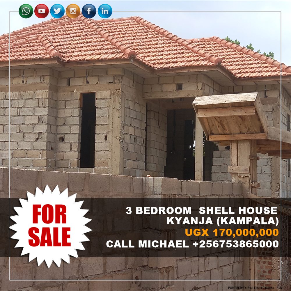 3 bedroom Shell House  for sale in Kyanja Kampala Uganda, code: 145799
