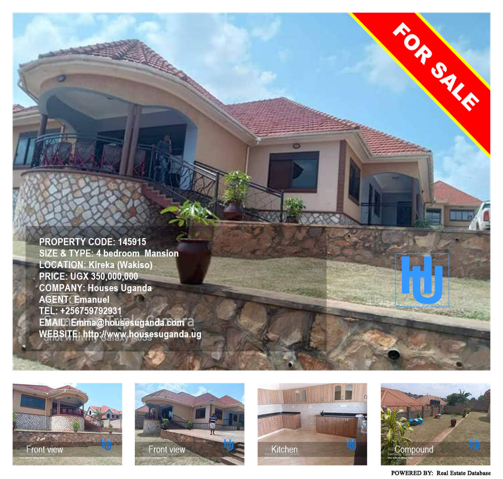 4 bedroom Mansion  for sale in Kireka Wakiso Uganda, code: 145915
