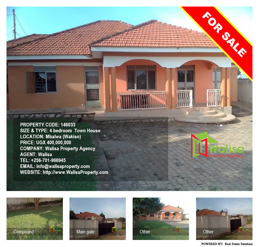 4 bedroom Town House  for sale in Mbalwa Wakiso Uganda, code: 146033