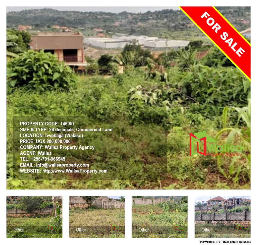 Commercial Land  for sale in Bwebajja Wakiso Uganda, code: 146057