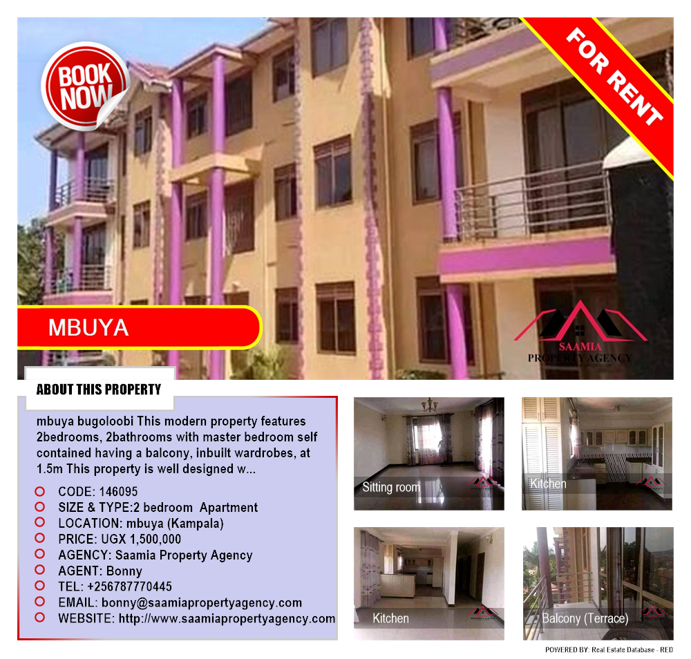 2 bedroom Apartment  for rent in Mbuya Kampala Uganda, code: 146095