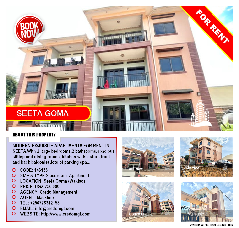 2 bedroom Apartment  for rent in Seeta Wakiso Uganda, code: 146138