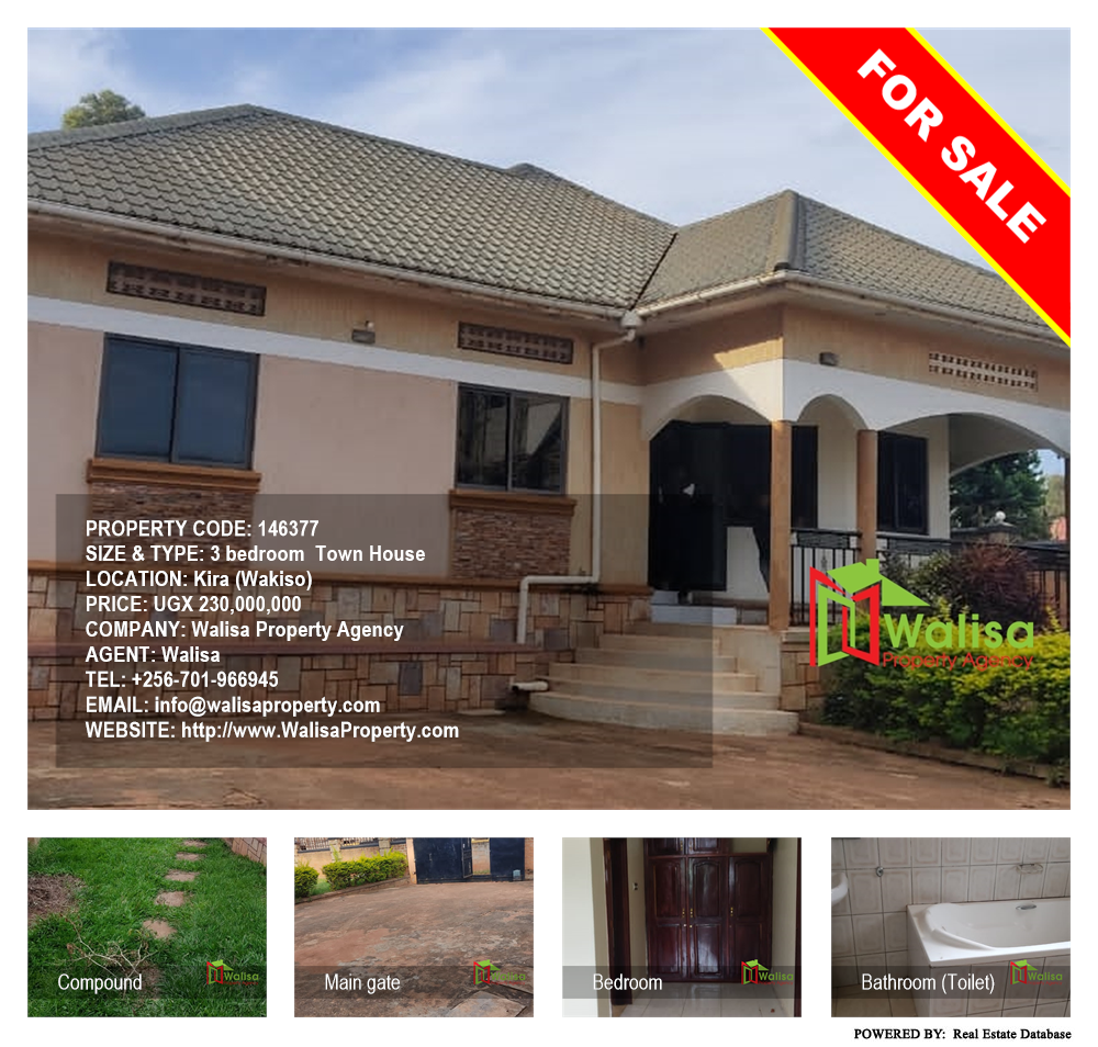 3 bedroom Town House  for sale in Kira Wakiso Uganda, code: 146377