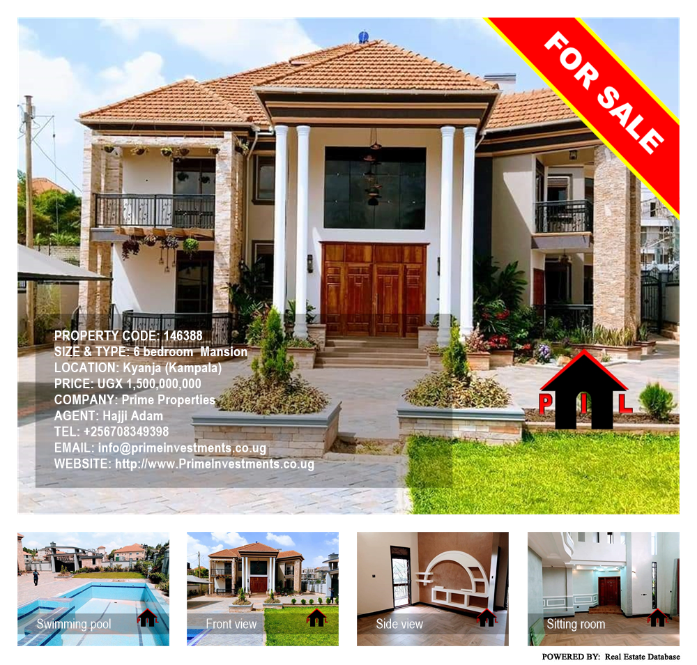 6 bedroom Mansion  for sale in Kyanja Kampala Uganda, code: 146388
