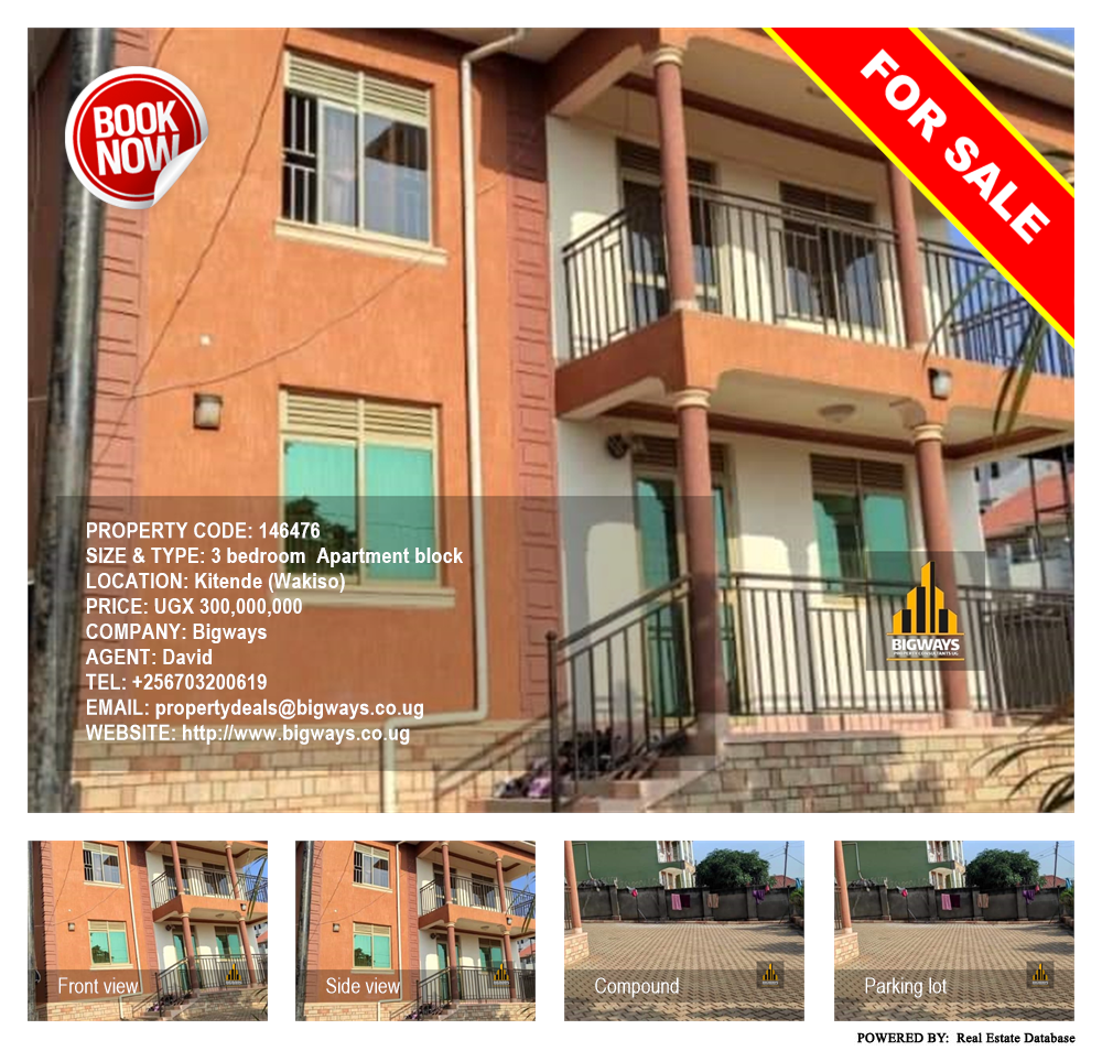 3 bedroom Apartment block  for sale in Kitende Wakiso Uganda, code: 146476