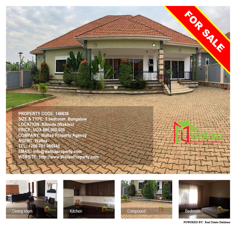 5 bedroom Bungalow  for sale in Kitende Wakiso Uganda, code: 146638