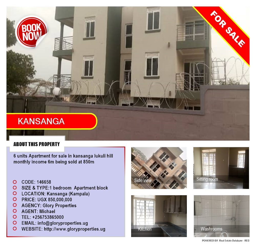 1 bedroom Apartment block  for sale in Kansanga Kampala Uganda, code: 146658