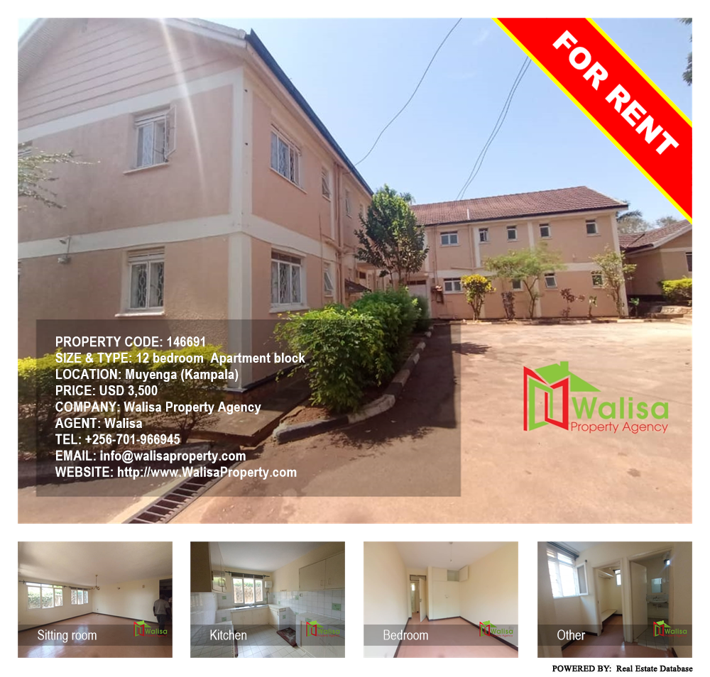12 bedroom Apartment block  for rent in Muyenga Kampala Uganda, code: 146691