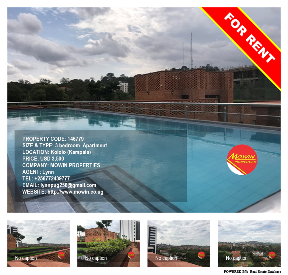 3 bedroom Apartment  for rent in Kololo Kampala Uganda, code: 146779