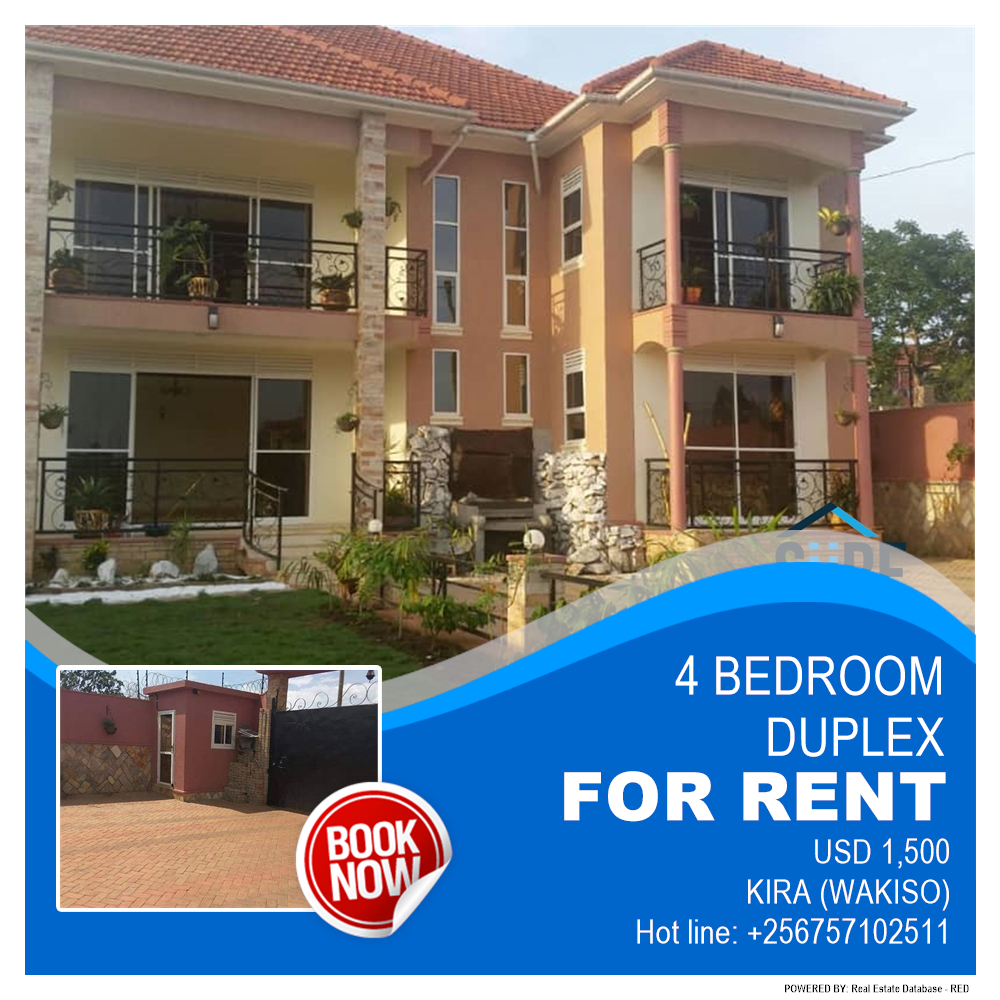 4 bedroom Duplex  for rent in Kira Wakiso Uganda, code: 146796