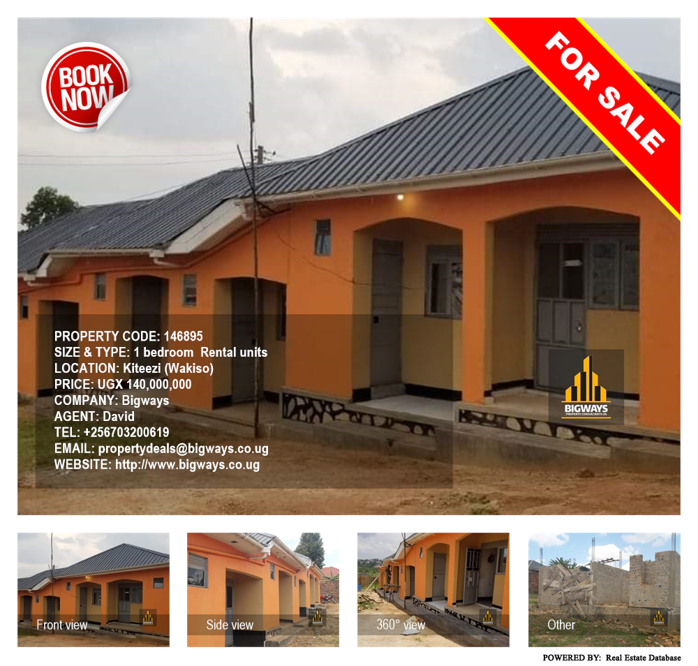 1 bedroom Rental units  for sale in Kiteezi Wakiso Uganda, code: 146895