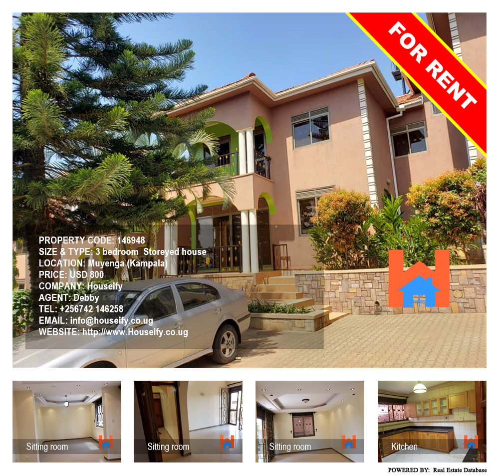 3 bedroom Storeyed house  for rent in Muyenga Kampala Uganda, code: 146948