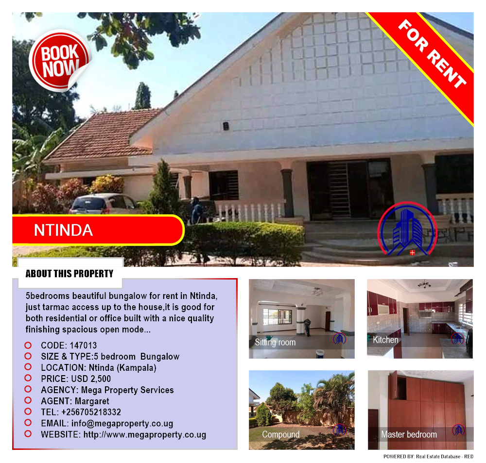 5 bedroom Bungalow  for rent in Ntinda Kampala Uganda, code: 147013