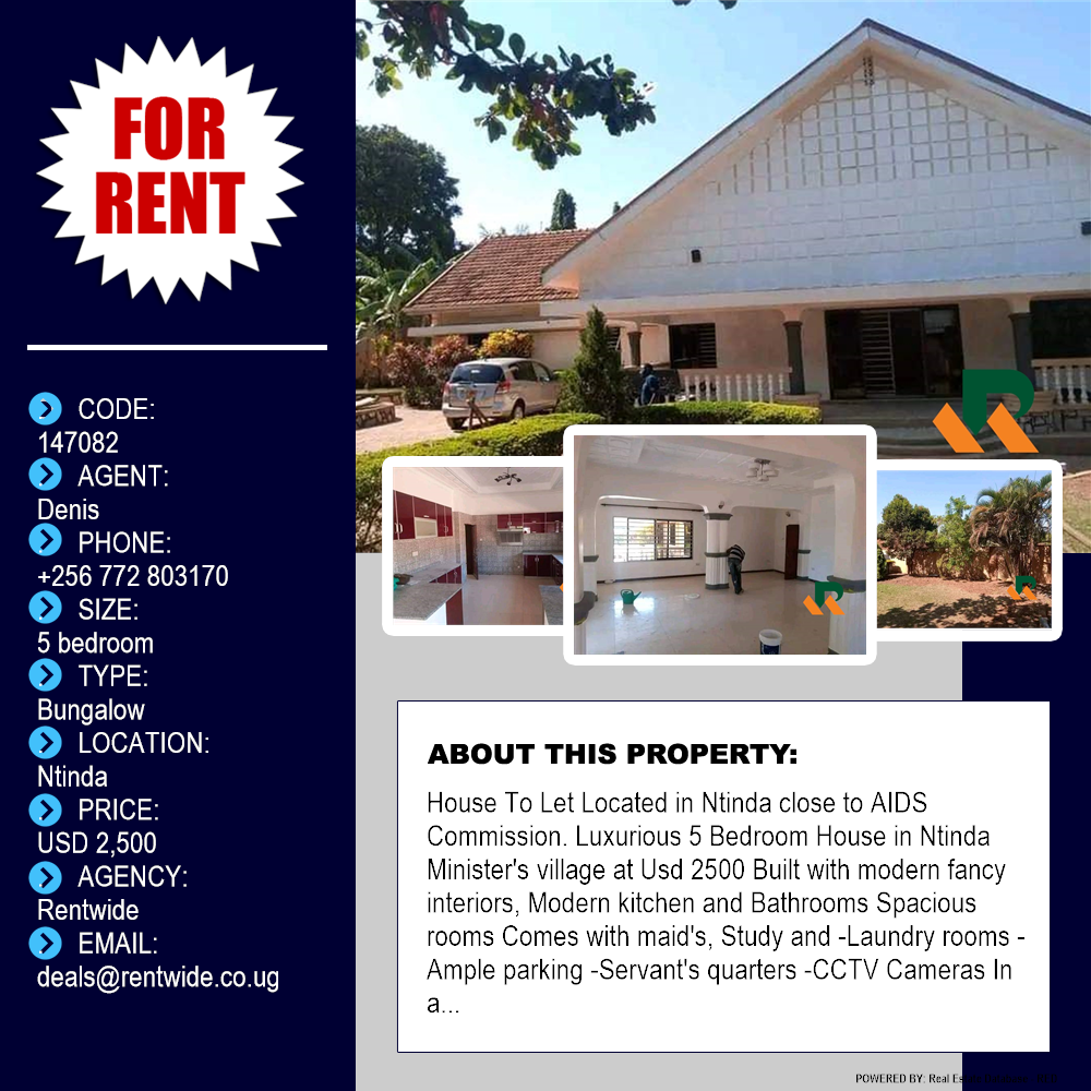 5 bedroom Bungalow  for rent in Ntinda Kampala Uganda, code: 147082