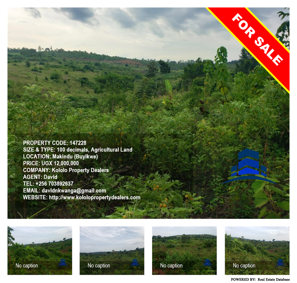 Agricultural Land  for sale in Makindu Buyikwe Uganda, code: 147228