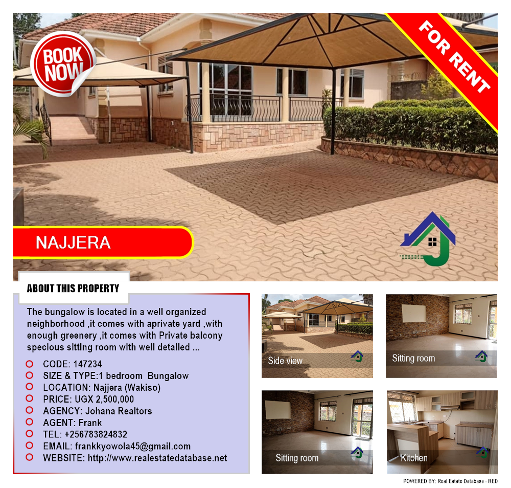 1 bedroom Bungalow  for rent in Najjera Wakiso Uganda, code: 147234