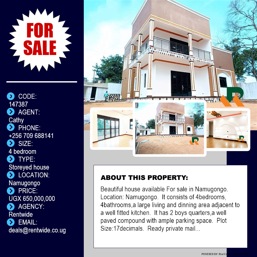 4 bedroom Storeyed house  for sale in Namugongo Wakiso Uganda, code: 147387