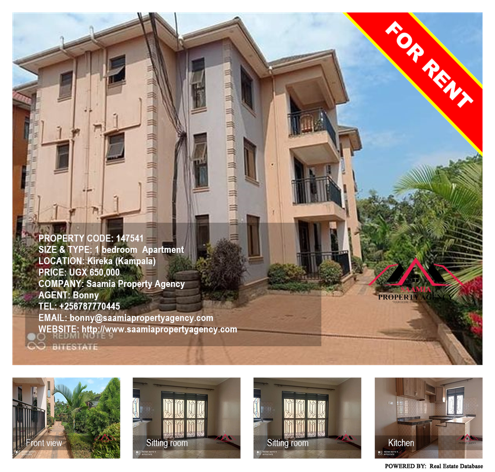1 bedroom Apartment  for rent in Kireka Kampala Uganda, code: 147541