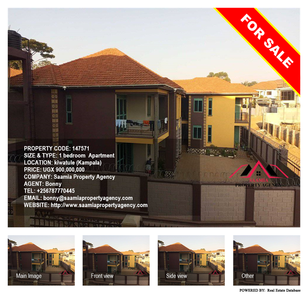 1 bedroom Apartment  for sale in Kiwaatule Kampala Uganda, code: 147571