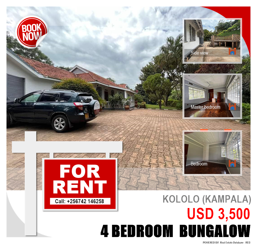 4 bedroom Bungalow  for rent in Kololo Kampala Uganda, code: 147789