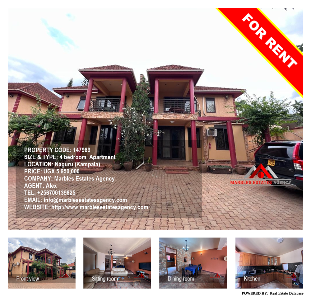 4 bedroom Apartment  for rent in Naguru Kampala Uganda, code: 147989