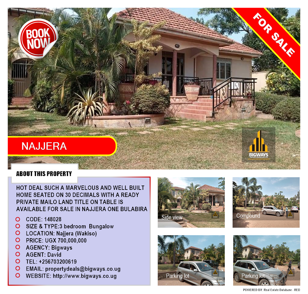 3 bedroom Bungalow  for sale in Najjera Wakiso Uganda, code: 148028