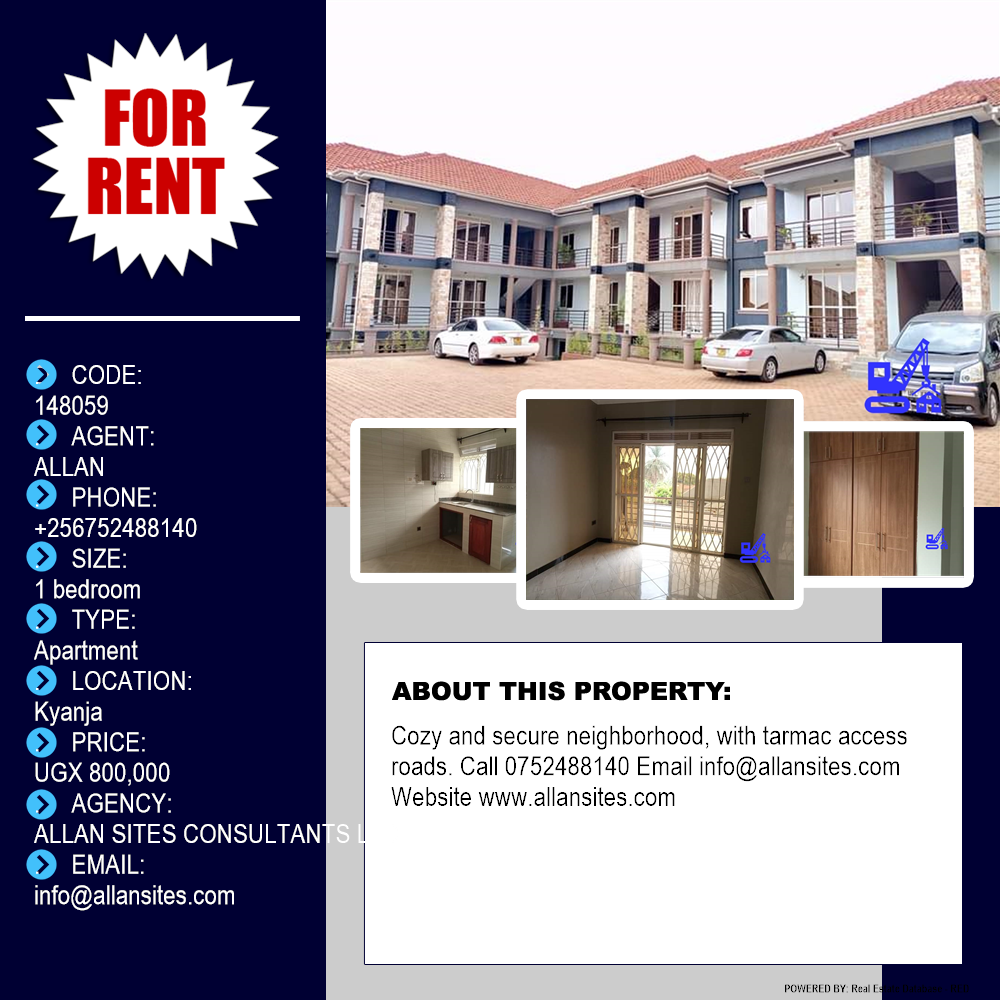 1 bedroom Apartment  for rent in Kyanja Kampala Uganda, code: 148059