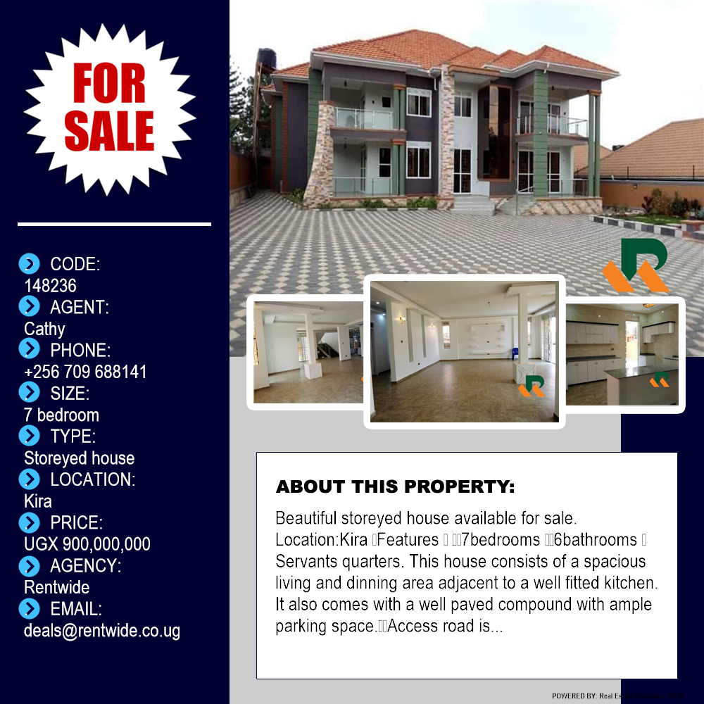 7 bedroom Storeyed house  for sale in Kira Wakiso Uganda, code: 148236