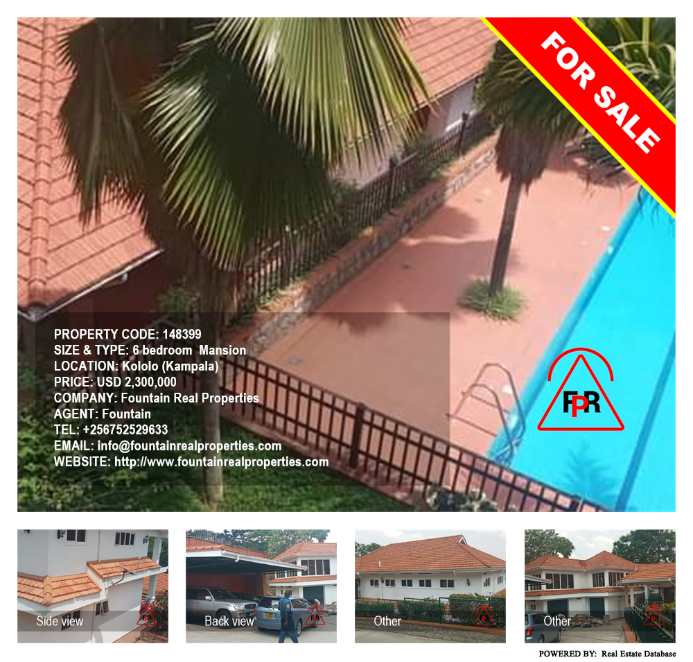 6 bedroom Mansion  for sale in Kololo Kampala Uganda, code: 148399