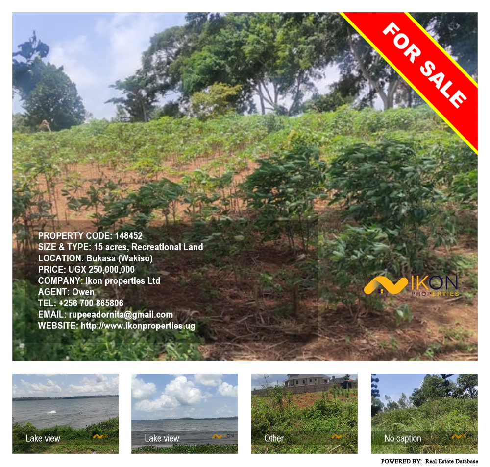 Recreational Land  for sale in Bukasa Wakiso Uganda, code: 148452