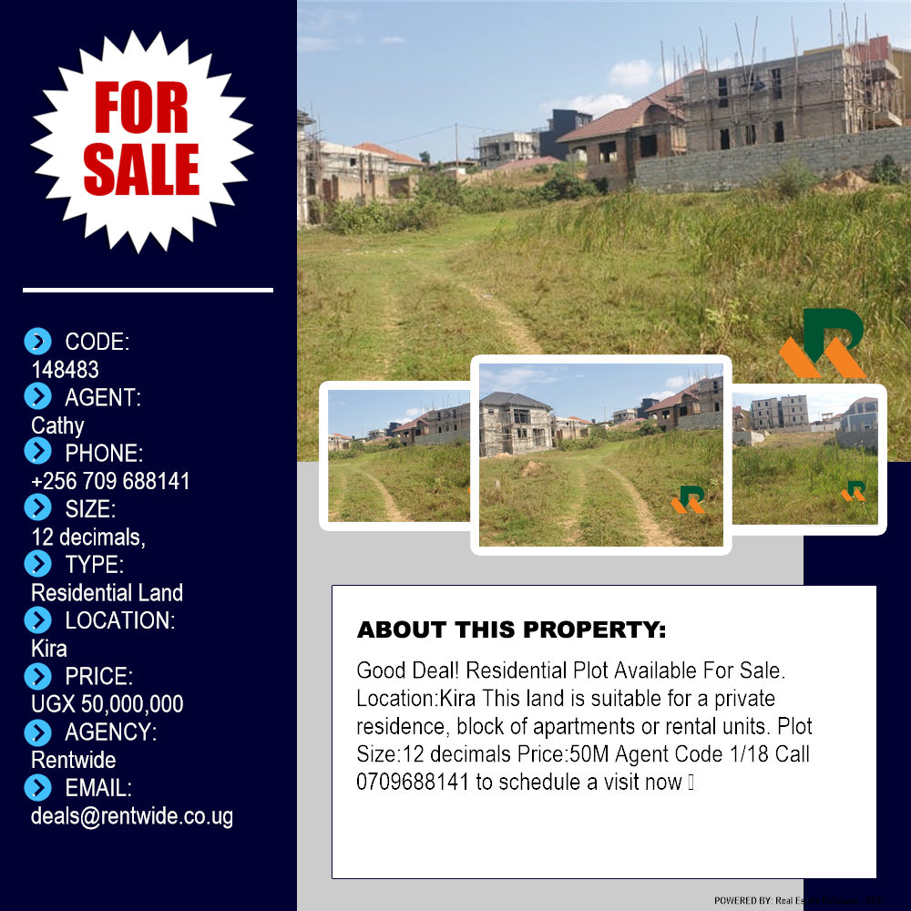 Residential Land  for sale in Kira Wakiso Uganda, code: 148483