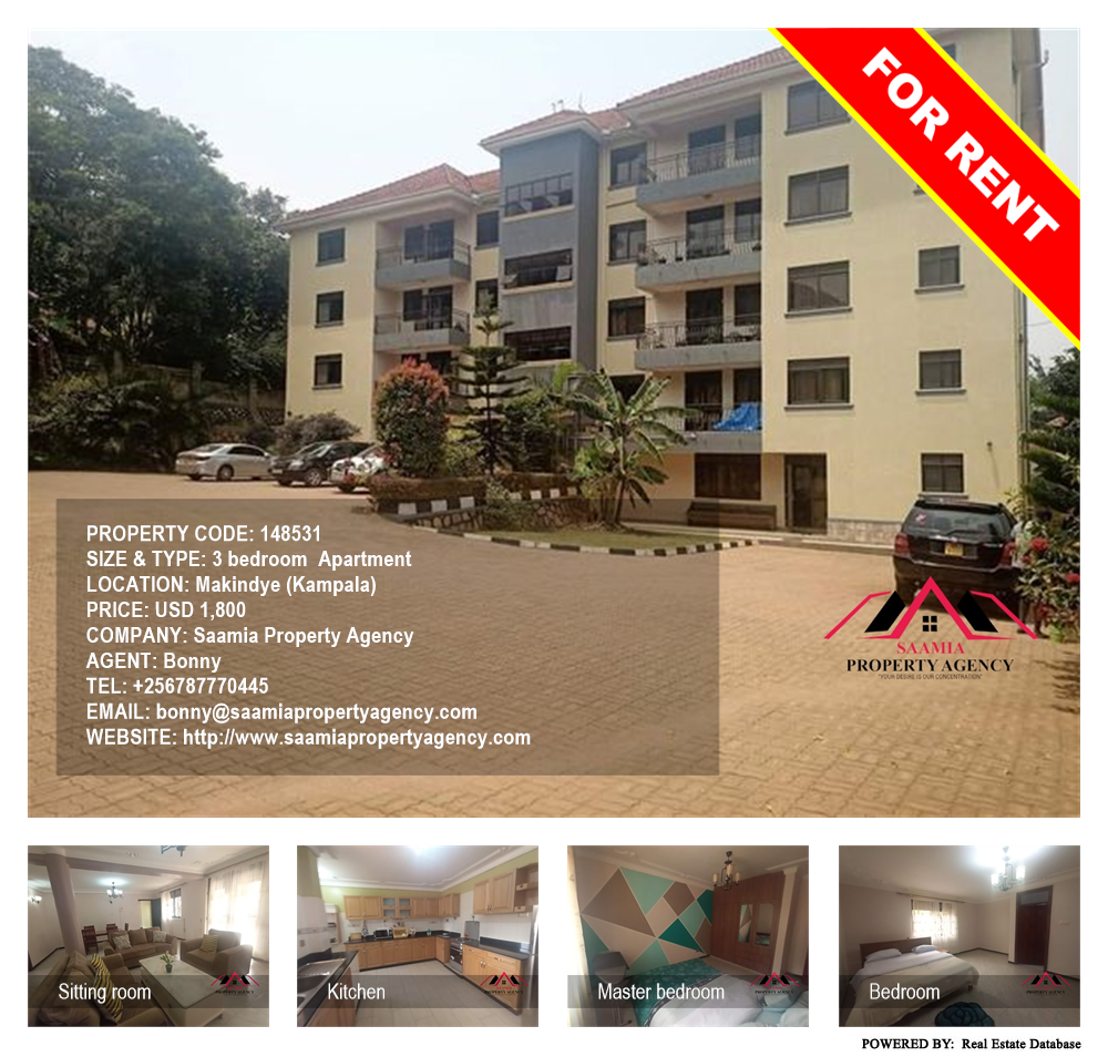 3 bedroom Apartment  for rent in Makindye Kampala Uganda, code: 148531
