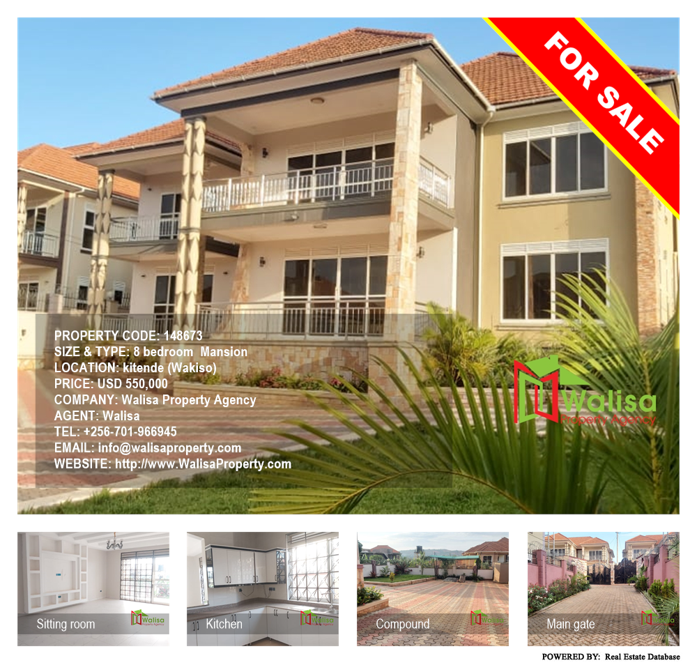 8 bedroom Mansion  for sale in Kitende Wakiso Uganda, code: 148673