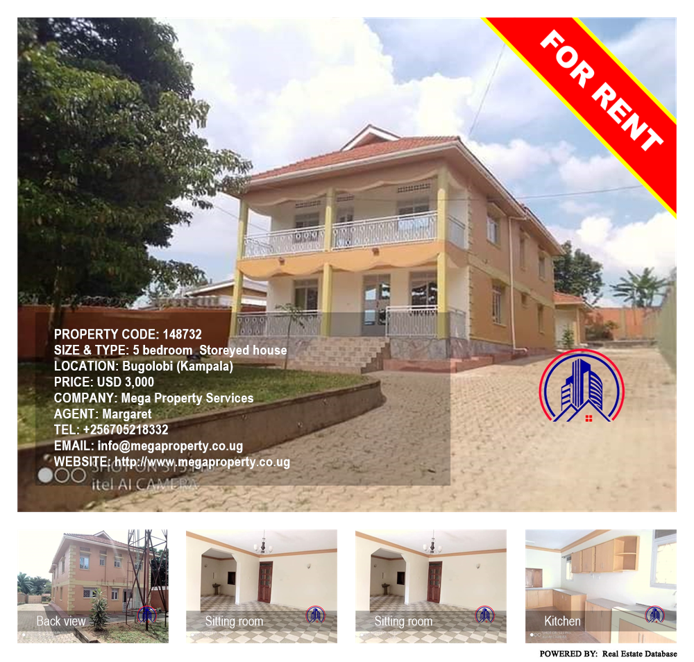 5 bedroom Storeyed house  for rent in Bugoloobi Kampala Uganda, code: 148732